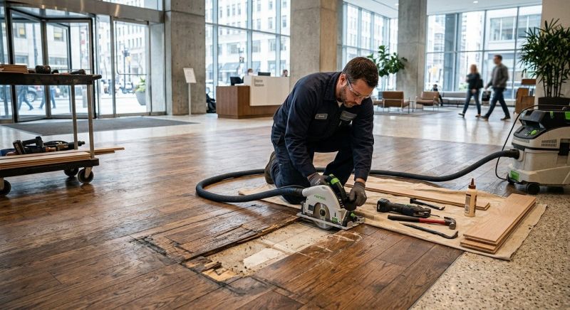 Our team working on Wood Floor Service projects in Wylie, TX