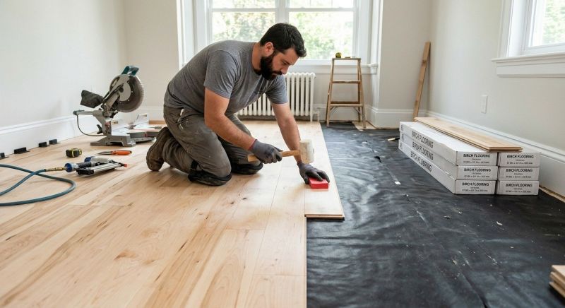 Birch Floor Installation in Wylie, TX
