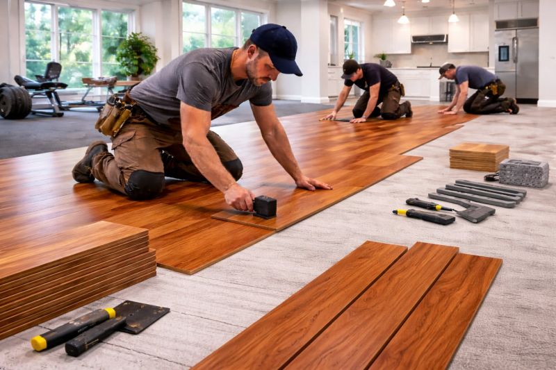 Cherry Floor Installation in Blue Ridge, TX